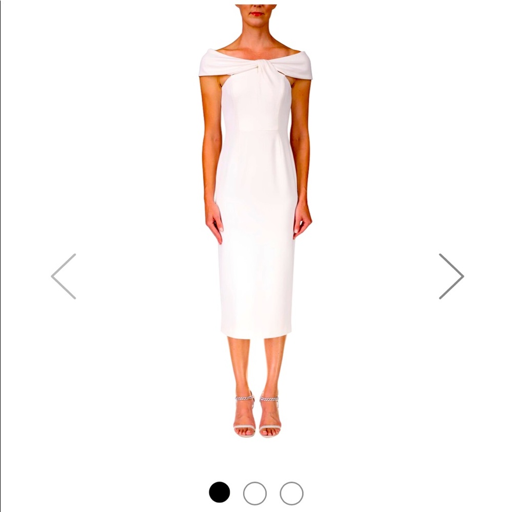 BADGLEY MISCHKA Bridal Anything dress!
Classic Off-the-Shoulder Cocktail Dress